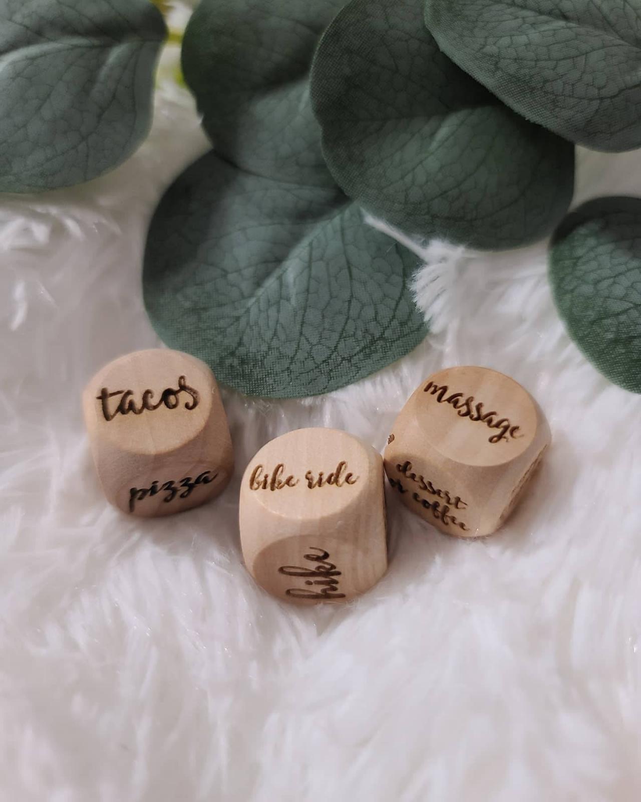 Date Dice | Couples Decision Dice | Custom Personalized Couples Gift | Set Of Three
