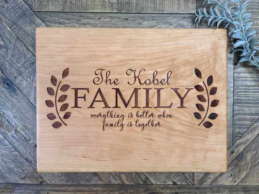 Wood Cutting Boards, Board Wood, Chopping Board, Cutting Board, Personalized Cutting Board, Everything Is Better When Family Is Together