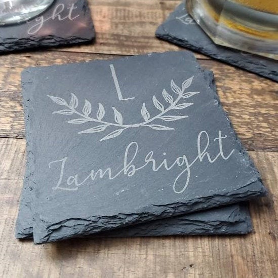 Personalized Slate Coasters, Wedding Gift, Housewarming Gift, Holiday Gift, Gifts For Couple
